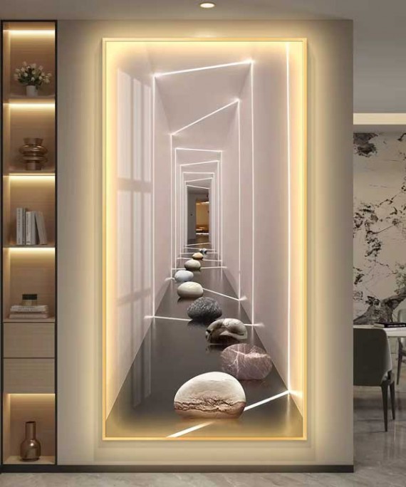 3D Effect Gray Stones And Distinctive Lighting